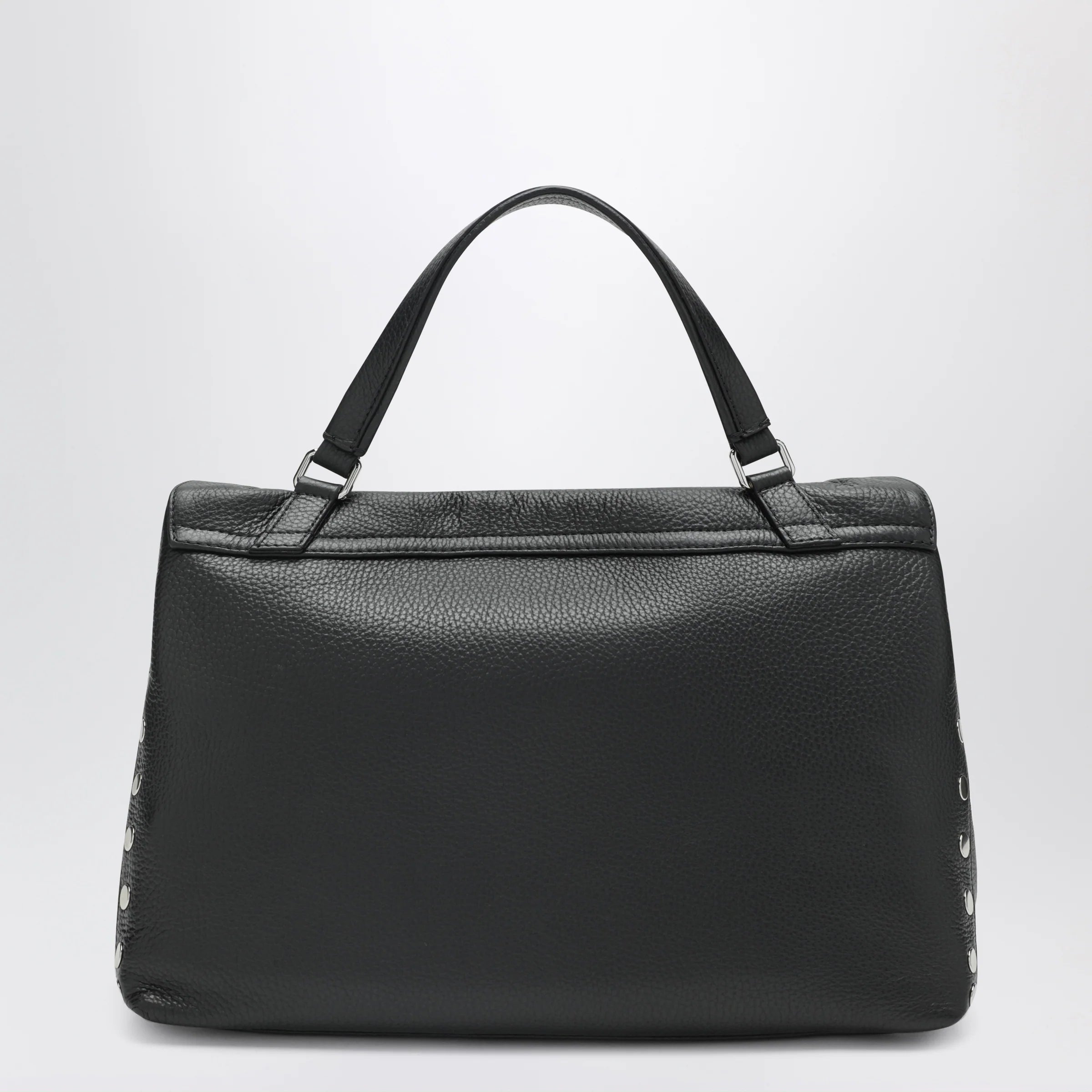 Medium Black Hammered Leather Handbag for Everyday Use