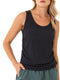 Megan Feather Rib Ruched Tank