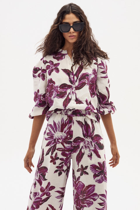 Meknes Linen Shirt - La Fleur Print