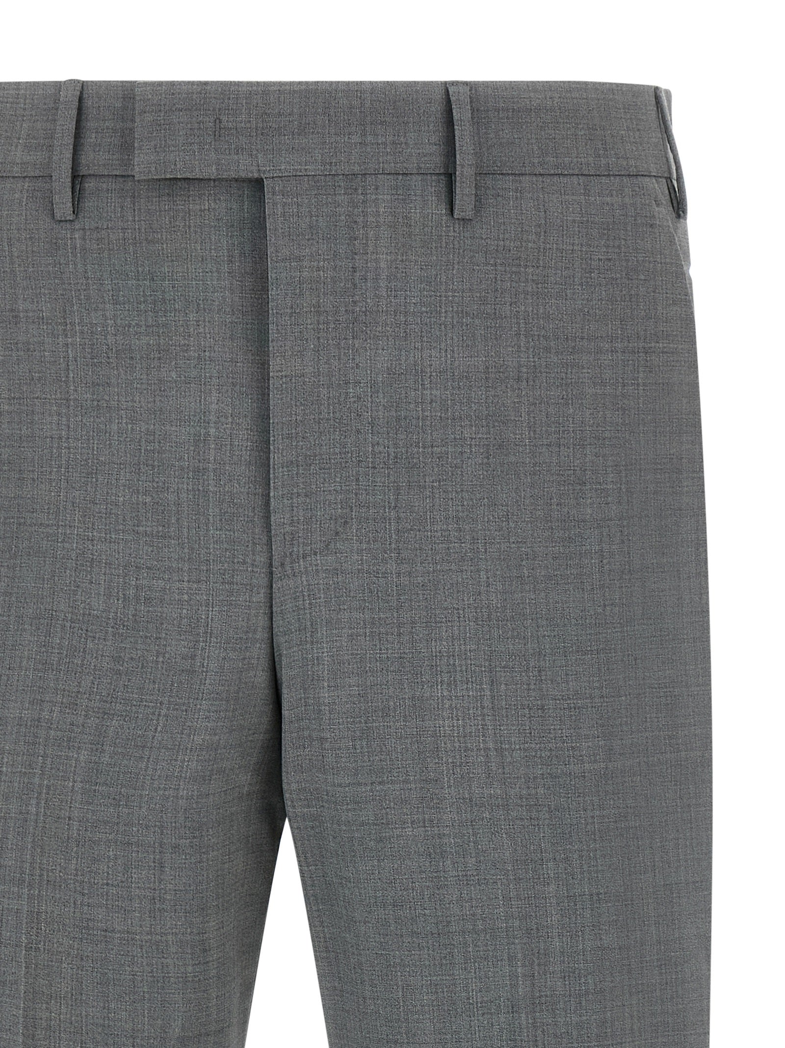 Mélange Stretch Wool Slim Fit Trousers
