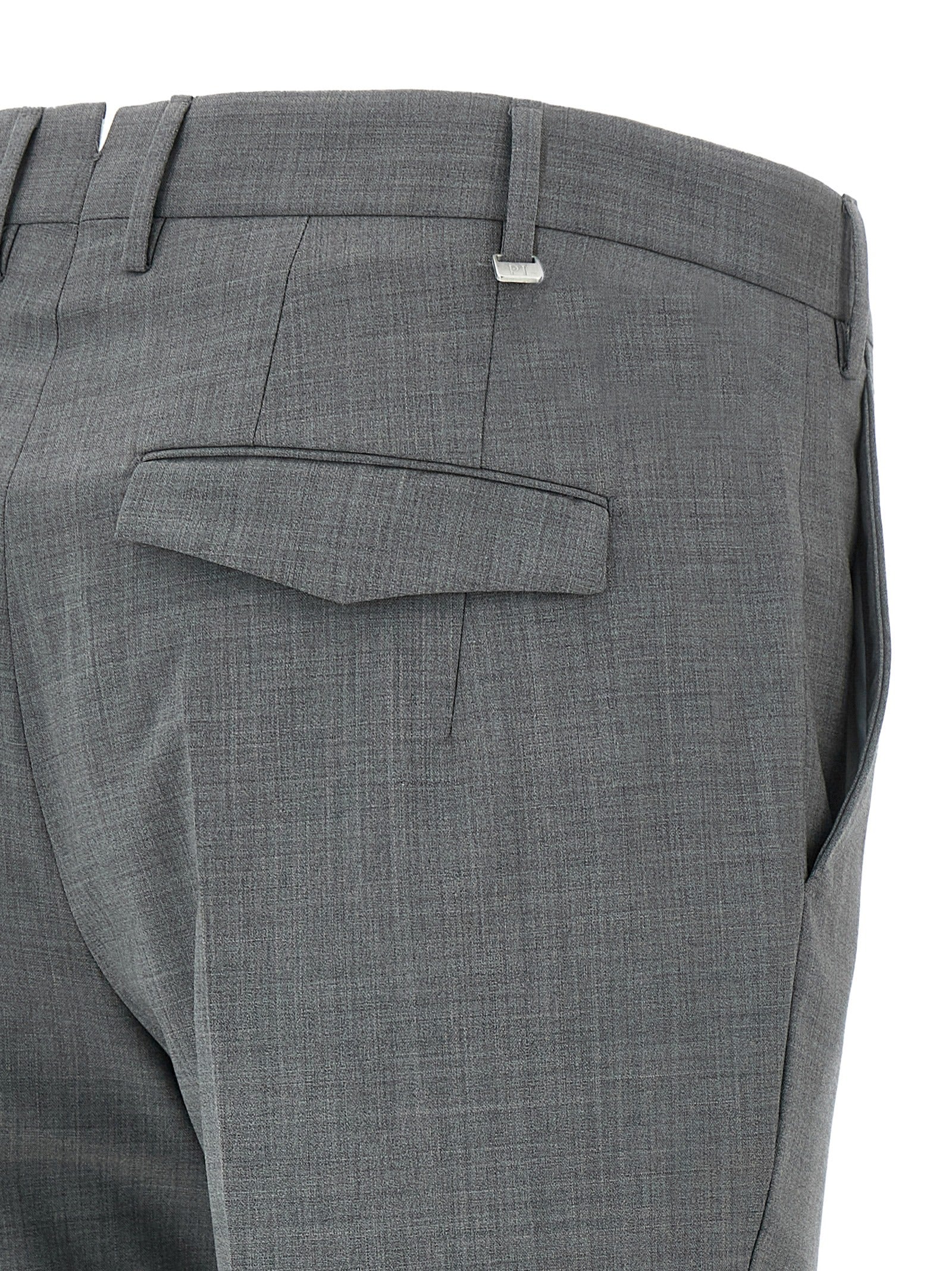 Mélange Stretch Wool Slim Fit Trousers