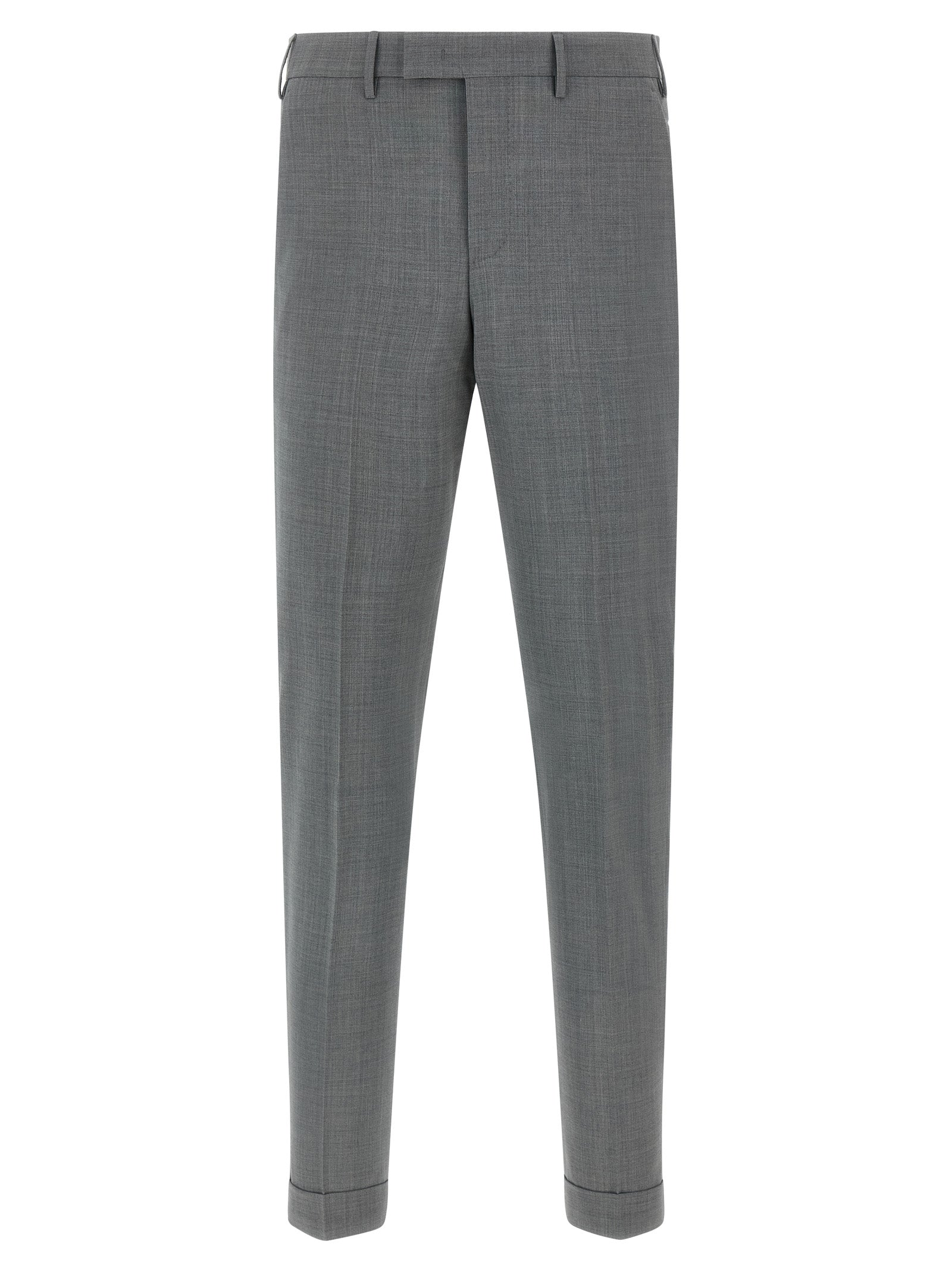 Mélange Stretch Wool Slim Fit Trousers
