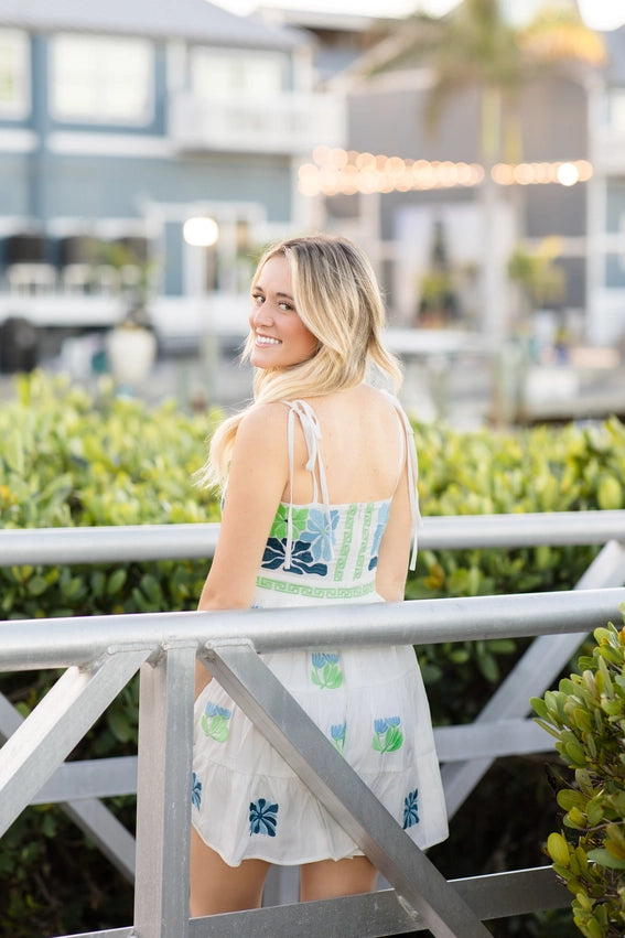 Melanie Mini | Preppy Blooms-Dress-The Coastal Crane-S-Urbanheer