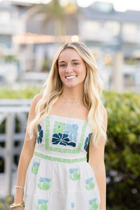 Melanie Mini | Preppy Blooms-Dress-The Coastal Crane-S-Urbanheer