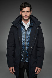 Men Long padded down jacket ARCHIE BLUE INK-Jacket-Henry Arroway-M-BLUE INK-Urbanheer