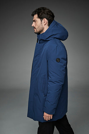 Men Long padded down jacket ARCHIE RAF BLUE-Jacket-Henry Arroway-S-RAF BLUE-Urbanheer