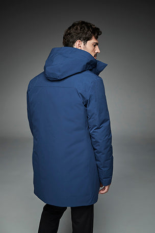 Men Long padded down jacket ARCHIE RAF BLUE-Jacket-Henry Arroway-S-RAF BLUE-Urbanheer