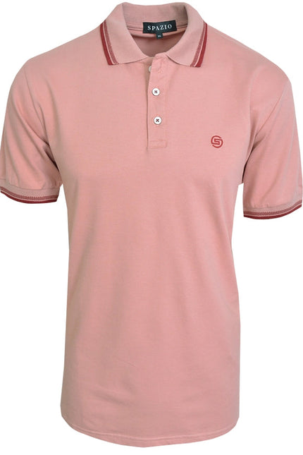 Men Polo T-shirt Light Red-T-shirts For Men-Spazio-S-Urbanheer