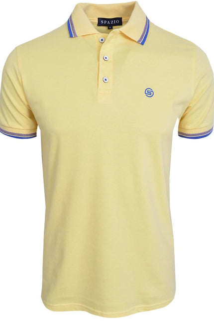 Men Polo T-shirt Light Yellow-T-shirts For Men-Spazio-S-Urbanheer