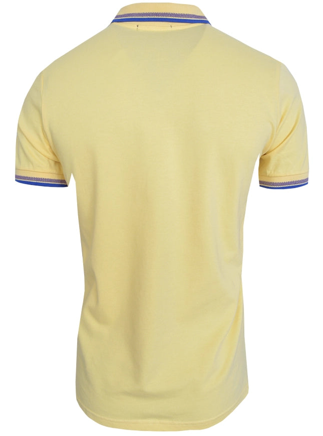 Men Polo T-Shirt Light Yellow-T-shirts For Men-Spazio-S-Urbanheer