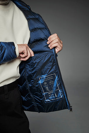 Men Short bomber style down jacket MURRAY Blue-Jacket-Henry Arroway-M-Blue-Urbanheer