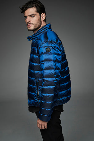 Men Short bomber style down jacket MURRAY Blue-Jacket-Henry Arroway-M-Blue-Urbanheer