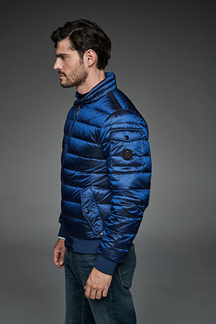 Men Short bomber style down jacket MURRAY Blue-Jacket-Henry Arroway-M-Blue-Urbanheer