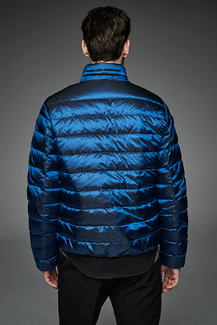 Men Short bomber style down jacket MURRAY Blue-Jacket-Henry Arroway-M-Blue-Urbanheer