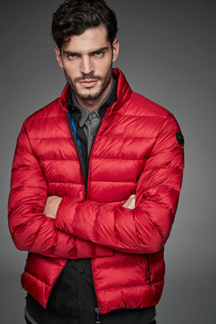 Men Short bomber style down jacket MURRAY Rojo-Jacket-Henry Arroway-S-Rojo-Urbanheer