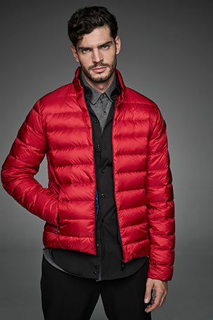 Men Short bomber style down jacket MURRAY Rojo-Jacket-Henry Arroway-S-Rojo-Urbanheer