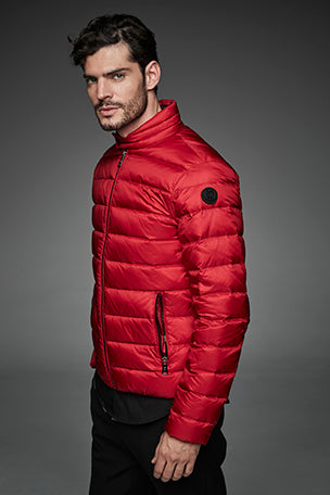 Men Short bomber style down jacket MURRAY Rojo-Jacket-Henry Arroway-S-Rojo-Urbanheer