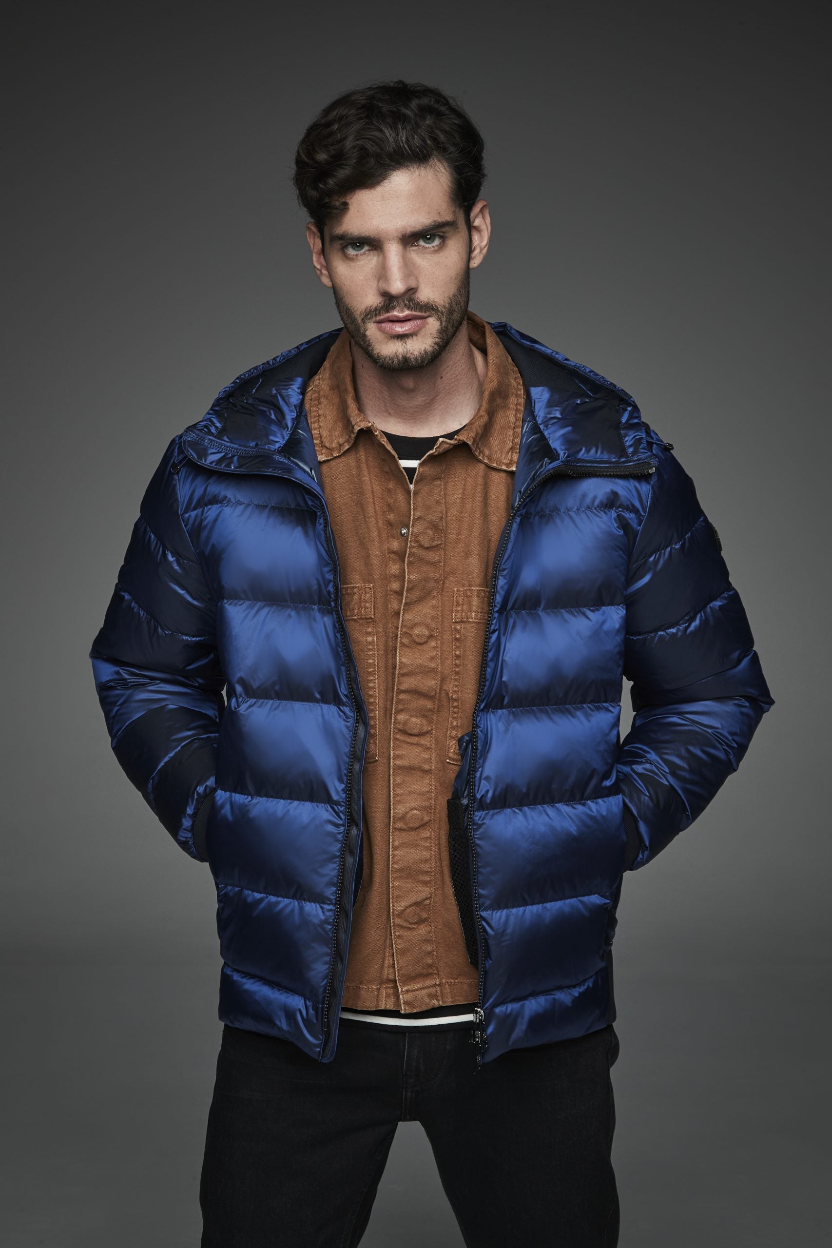 Men Short down jacket BLUE PETROL-Jacket-Henry Arroway-S-BLUE PETROL-Urbanheer