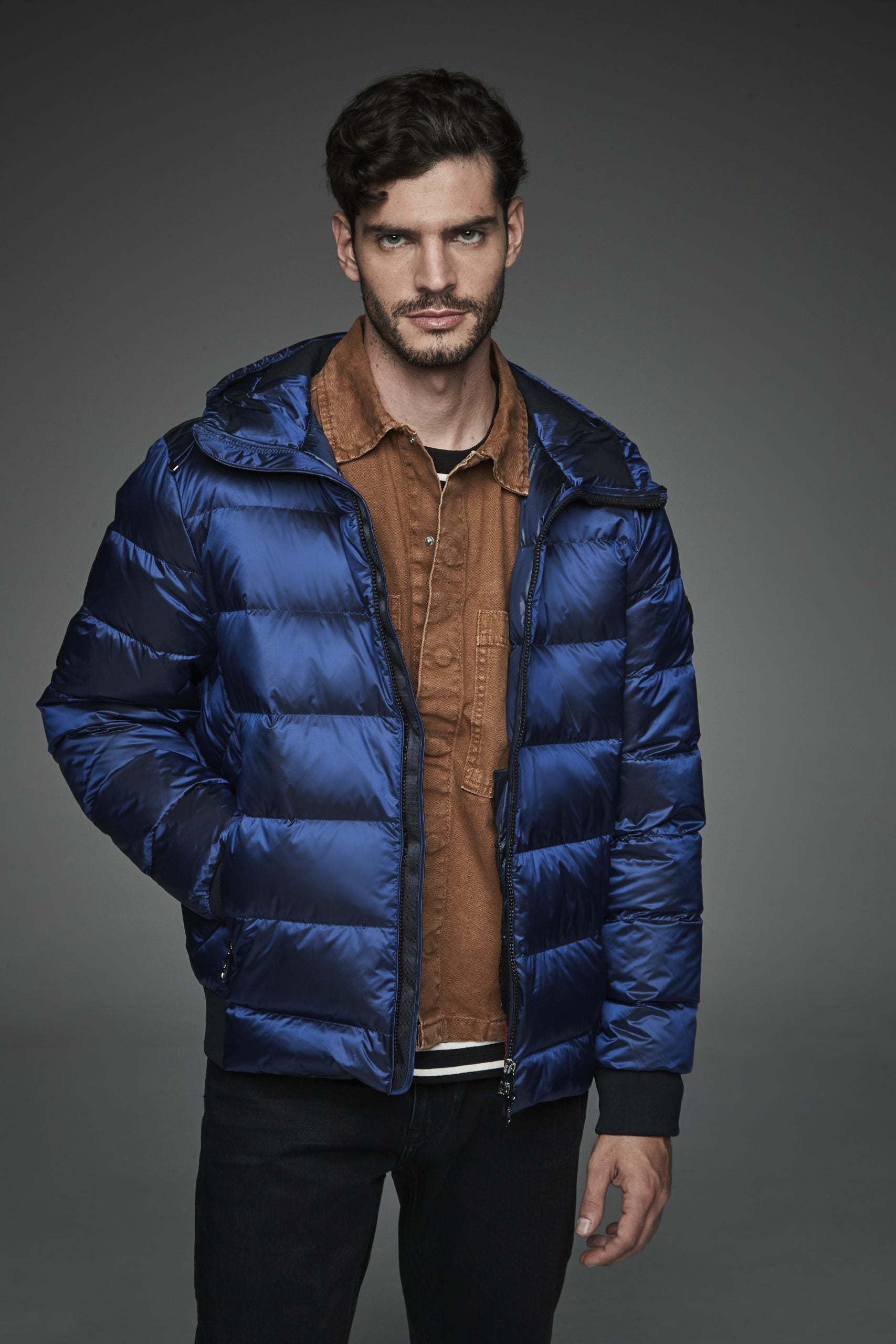 Men Short down jacket BLUE PETROL-Jacket-Henry Arroway-S-BLUE PETROL-Urbanheer