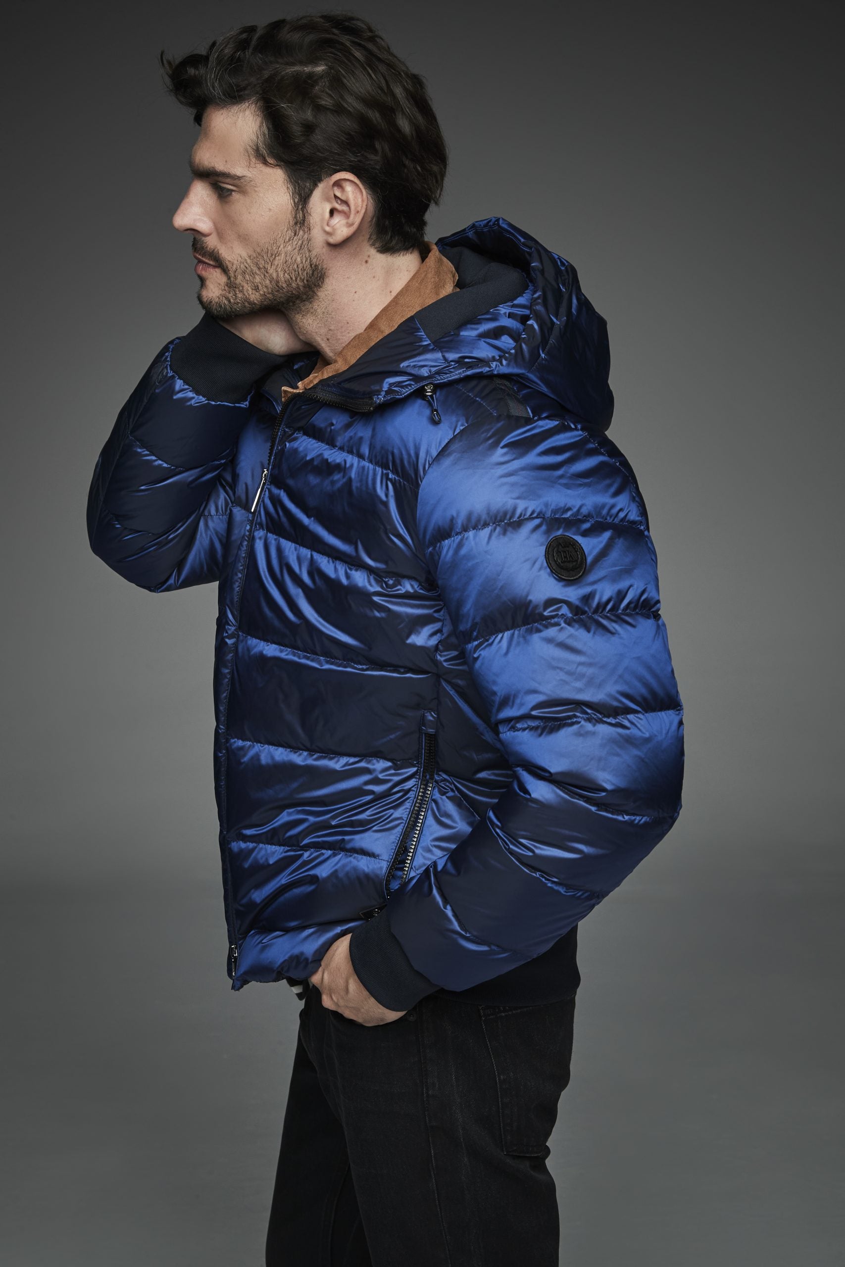 Men Short down jacket BLUE PETROL-Jacket-Henry Arroway-S-BLUE PETROL-Urbanheer