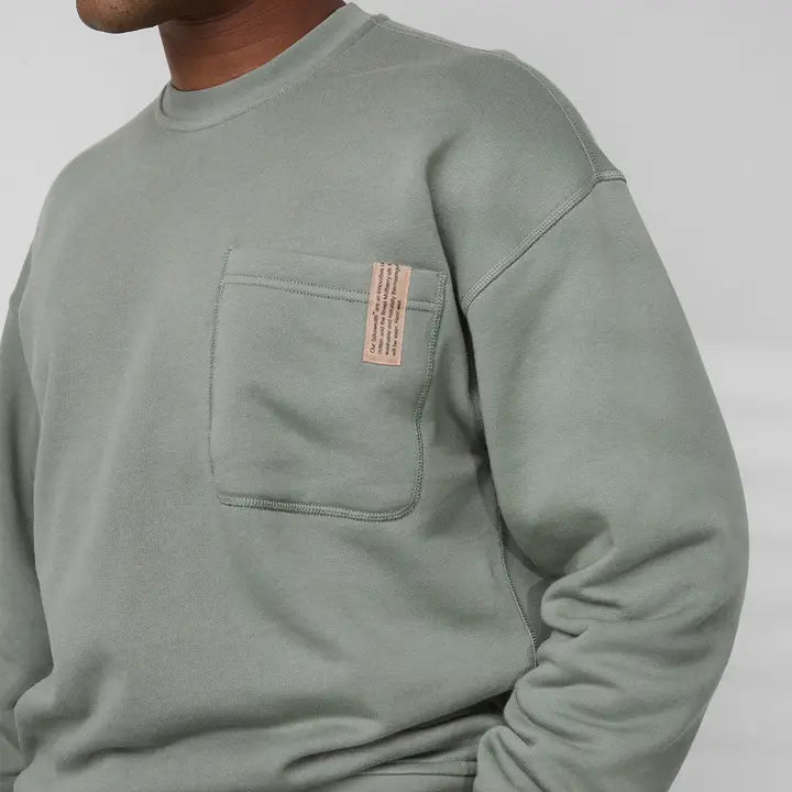 Men’S Silksweats™ Reversible Pocket Sweatshirt Shaded Olive-Sweatshirt-LUNYA-S-Shaded Olive-Urbanheer