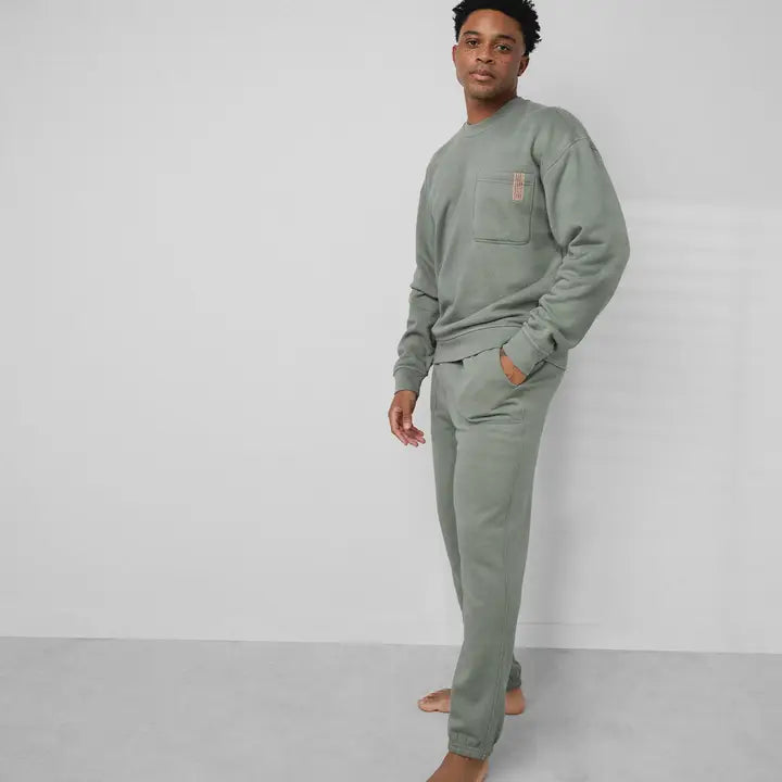 Men’S Silksweats™ Reversible Pocket Sweatshirt Shaded Olive-Sweatshirt-LUNYA-S-Shaded Olive-Urbanheer