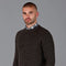 Mens 100% British Wool Heavyweight Ribbed Jumper-Jumper-Paul James Knitwear-S-Brown-Urbanheer