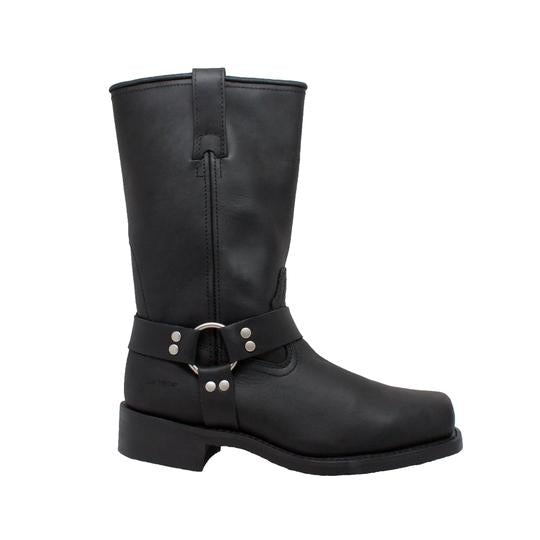Men'S 13" Harness Boot Black Leather Boots-Mens Leather Boots-AdTec-7-Black-M-Urbanheer