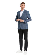 Men's Blazers Windowpane Slim Fit Jacket, Denim Blue-Blazers-Suits America-XS-Denim Blue-Urbanheer