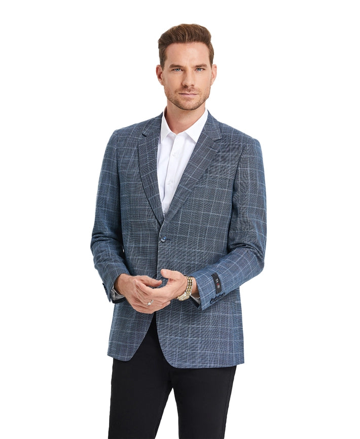 Men's Blazers Windowpane Slim Fit Jacket, Denim Blue-Blazers-Suits America-XS-Denim Blue-Urbanheer