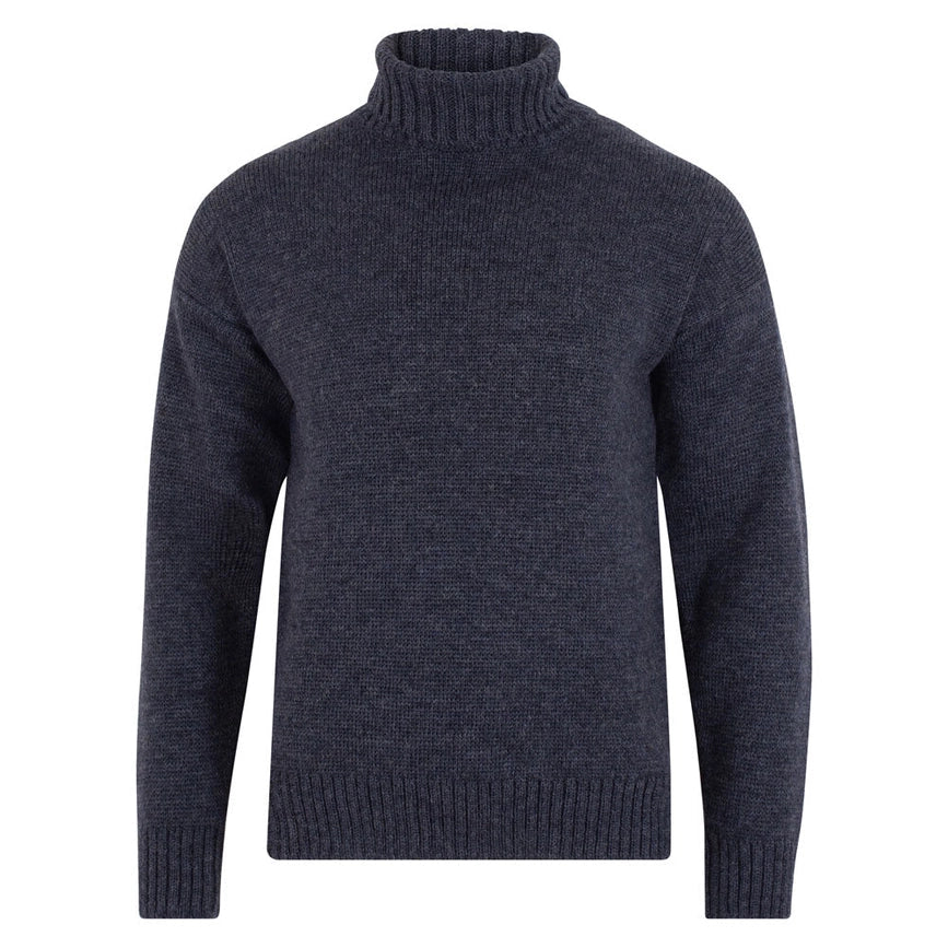Mens British Wool Submariner Roll Neck Jumper Charcoal-Jumper-Paul James Knitwear-L-Charcoal-Urbanheer
