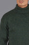 Mens British Wool Submariner Roll Neck Jumper Loden Green-Jumper-Paul James Knitwear-L-Loden Green-Urbanheer