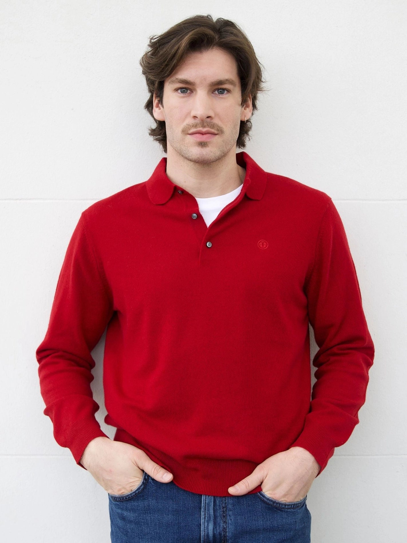 Men´s Cashmere Polo Sweater Red