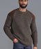 Mens Chunky British Wool Ribbed Shooting Jumper Brown-Jumper-Paul James Knitwear-S-Brown-Urbanheer