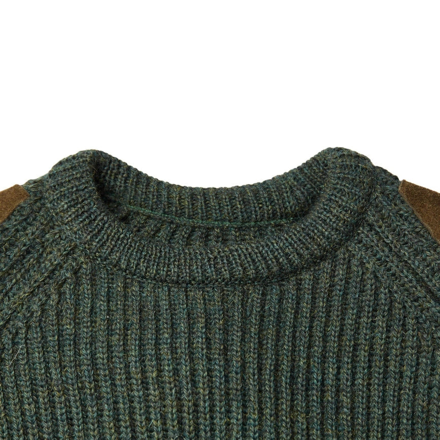Mens Chunky British Wool Ribbed Shooting Jumper Loden Green-Jumper-Paul James Knitwear-S-Loden Green-Urbanheer