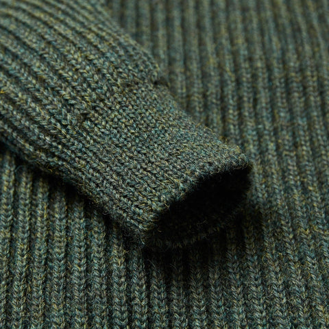Mens Chunky British Wool Ribbed Shooting Jumper Loden Green-Jumper-Paul James Knitwear-S-Loden Green-Urbanheer