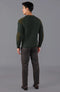 Mens Chunky British Wool Ribbed Shooting Jumper Loden Green-Jumper-Paul James Knitwear-S-Loden Green-Urbanheer