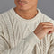 Mens Chunky Merino Wool Cable Jumper Ecru-Jumper-Paul James Knitwear-S-Ecru-Urbanheer