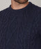 Mens Chunky Merino Wool Cable Jumper Navy-Jumper-Paul James Knitwear-S-Navy-Urbanheer