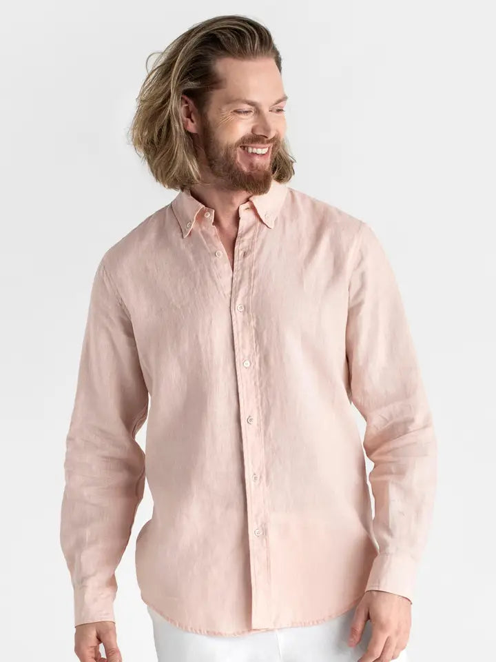 Men's Classic Linen Shirt Wengen in Light Pink-Shirt-MagicLinen-S-Light pink-Urbanheer