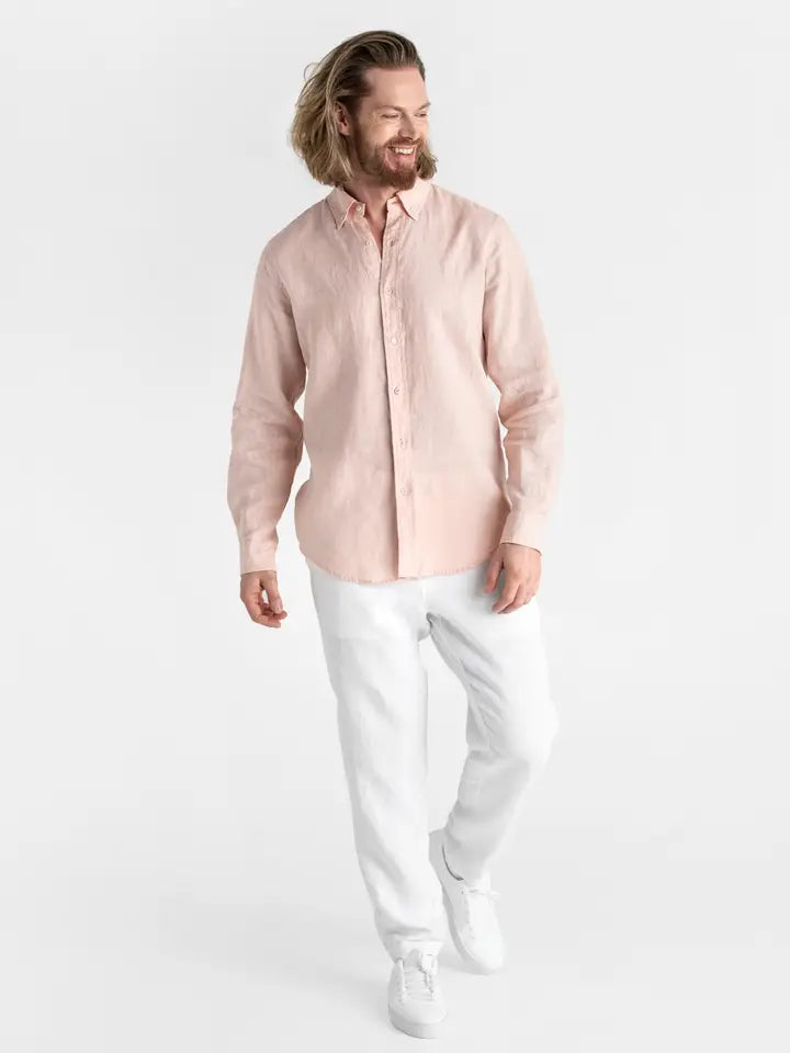 Men's Classic Linen Shirt Wengen in Light Pink-Shirt-MagicLinen-S-Light pink-Urbanheer