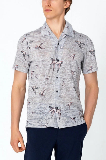 Men'S Collared Lightweight Shirt - Sparrow Stone