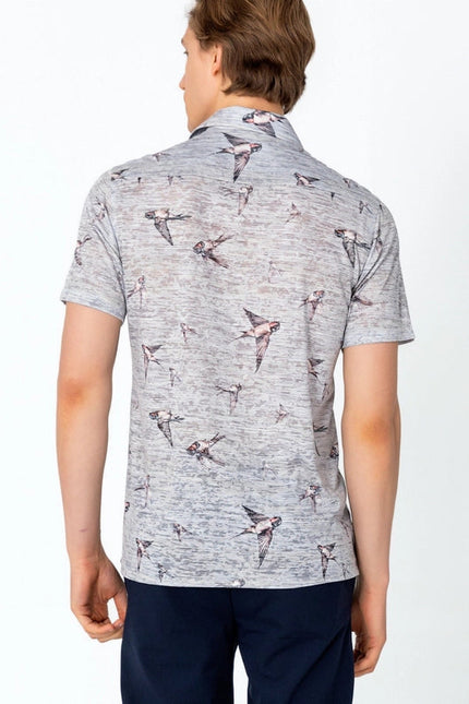 Men'S Collared Lightweight Shirt - Sparrow Stone