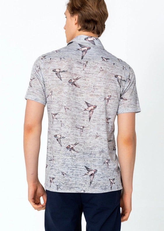 Men's Collared Lightweight Shirt - Sparrow Stone