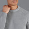 Mens Cotton Fisherman Rib Knit Jumper Ash Grey-Jumper-Paul James Knitwear-XS-Urbanheer