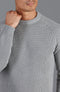 Mens Cotton Fisherman Rib Knit Jumper Ash Grey-Jumper-Paul James Knitwear-XS-Urbanheer