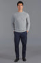 Mens Cotton Fisherman Rib Knit Jumper Ash Grey-Jumper-Paul James Knitwear-XS-Urbanheer