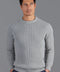 Mens Cotton Fisherman Rib Knit Jumper Ash Grey-Jumper-Paul James Knitwear-XS-Urbanheer