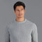 Mens Cotton Fisherman Rib Knit Jumper Ash Grey-Jumper-Paul James Knitwear-XS-Urbanheer