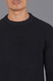 Mens Cotton Fisherman Rib Knit Jumper Black-Jumper-Paul James Knitwear-XS-Urbanheer